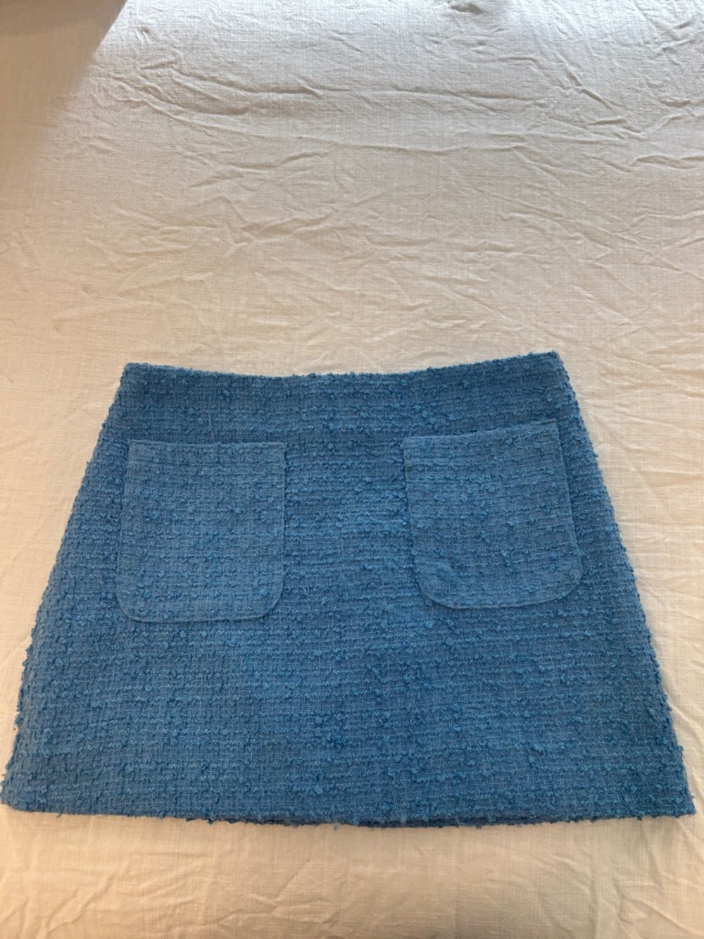 Blue Mini Skirt with Front Pockets